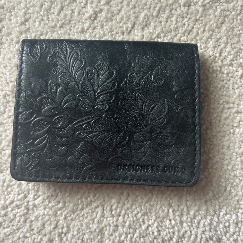 Designers Guild - Never used! Black Embossed Leather Wallet